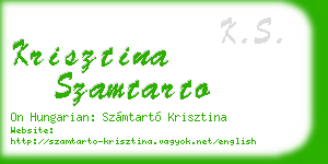 krisztina szamtarto business card